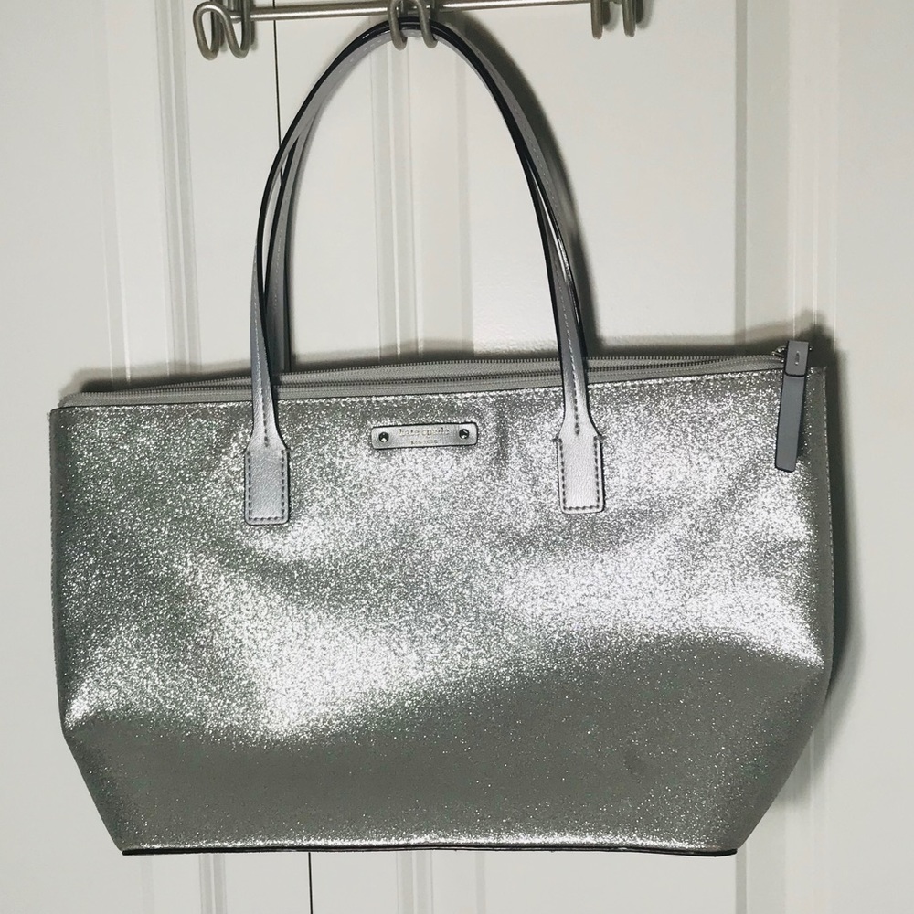 Kate Spade Silver Glitter Tote